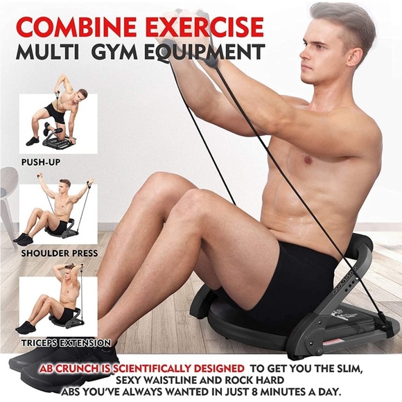 Ab Crunch Machine Exercise Home Gym Train Resistance Total Body Pilates reformer - Picture 2 of 10